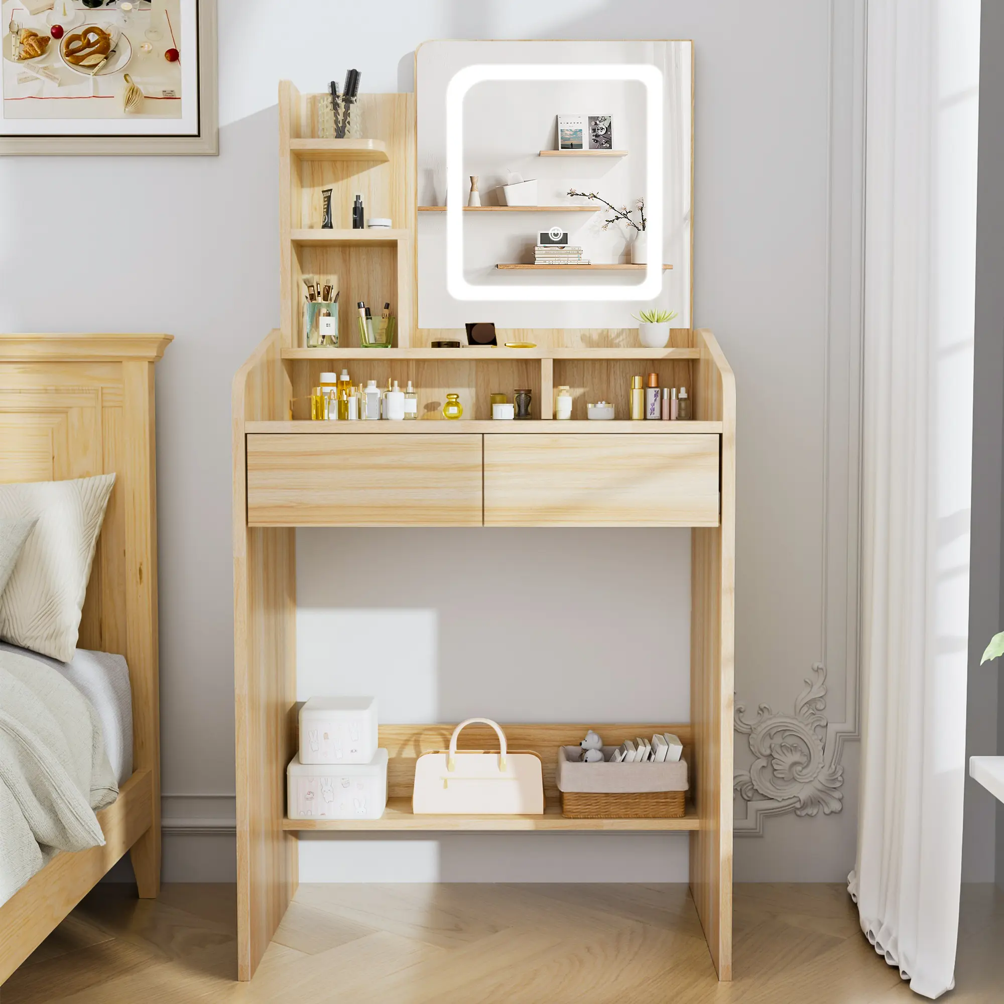 Square Mirror - Brown