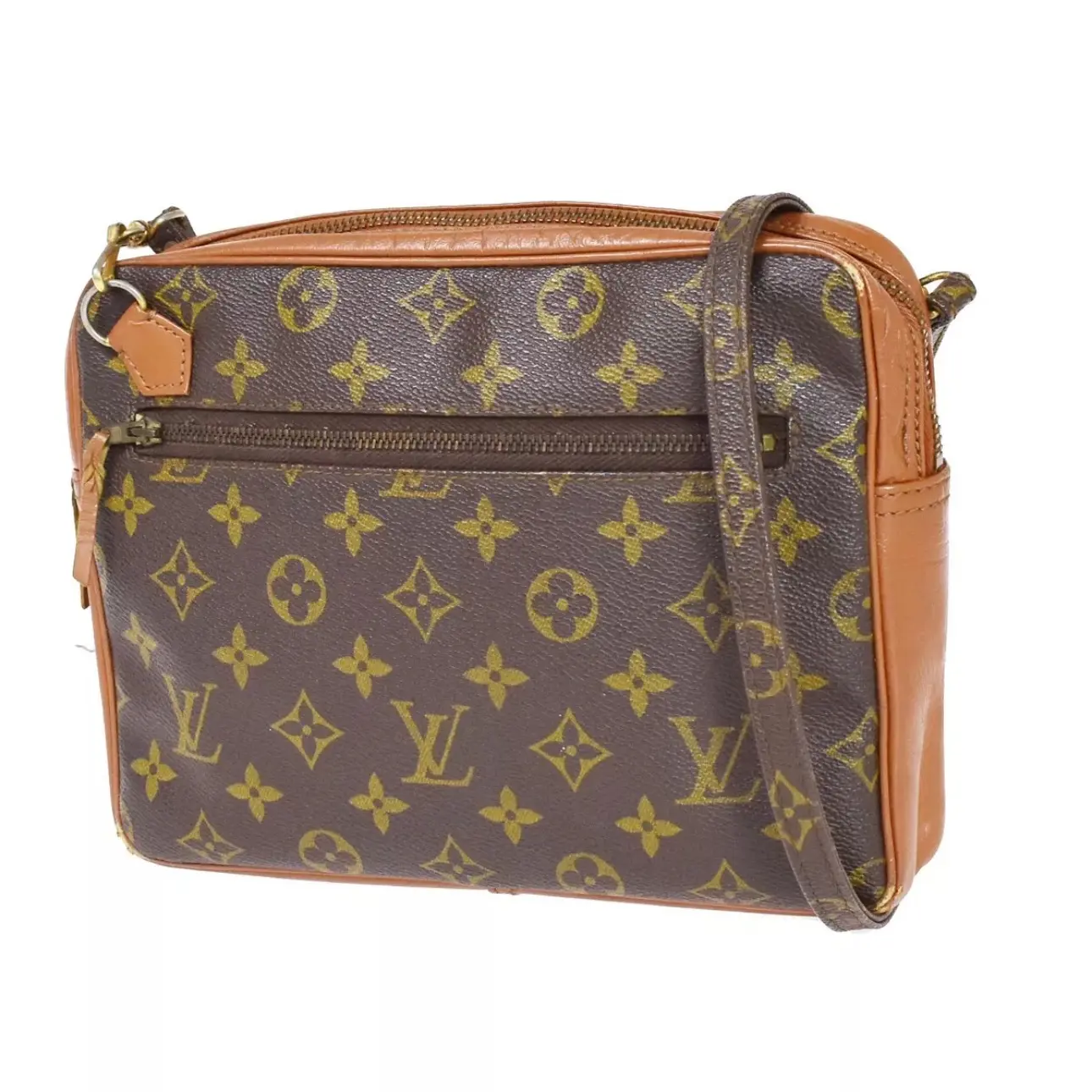 Pre-owned Louis Vuitton Canvas Shoulder Bags LV Logo Cross body Shoulder Bag Monogram Leather Brown