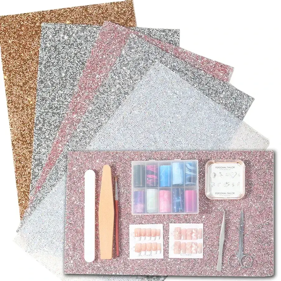 Starry Sky Nail Art Rhinestones Glitter Non-Slip Table Mat Pillow Mat for Manicure Desktop Decor Pography Prop