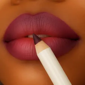 Wine Berry Lip Liner - Vegan Ultra-Creamy Pigmented Waterproof Lip Liner with Comfort Application and Long Lasting Wear - Includes Sharpener