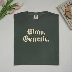 Women's MAPTEES Short-Sleeve Casual Oversized Stylish Hockey Romance Graphic T-Shirt - Genetic Comfort Colors, LGBTQ+ Gay Sport Top, Hockey Fan Gift Clothing