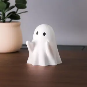 Cute Ghost Design Pen Holder, 3D Printed Pencil Holder, Small Spooky Ghost Figurine Design Desk Decor for Home Office, Desk Accessories