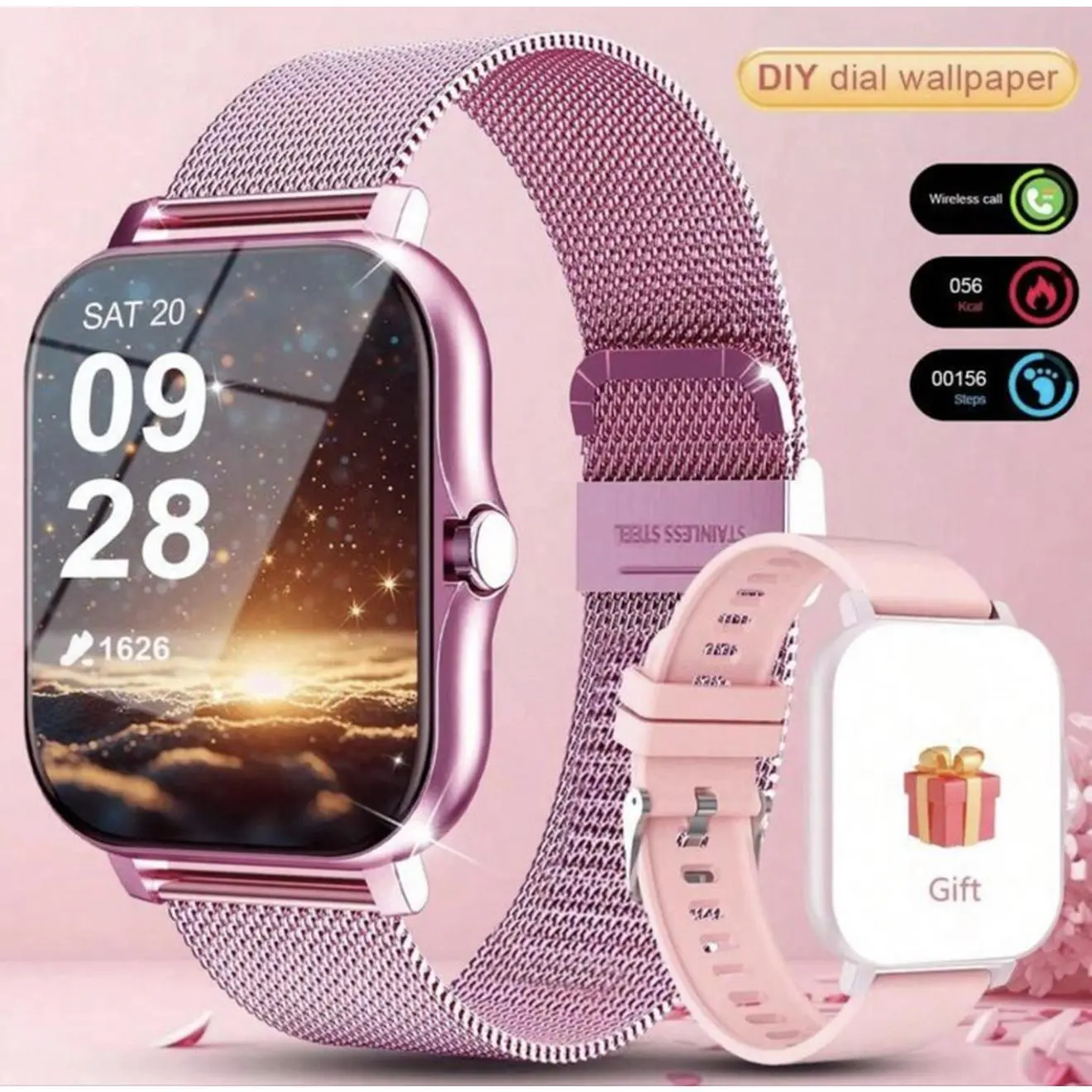 1.83" Smart Watch for Women Men Wireless Bluetooth Call Fitness Tracker Wearable with 100+ Sport Modes & DIY Wallpaper