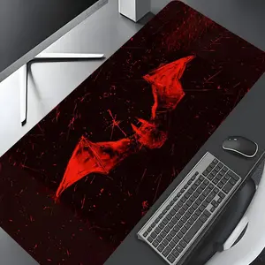 Bat Pattern Mouse Pad, Large Gaming Mouse Pad, Aesthetic Desktop Decoration Protective Pad, Non-slip Rubber Pad, Suitable for Laptop, Desktop Computer Games, Desktop Accessory
