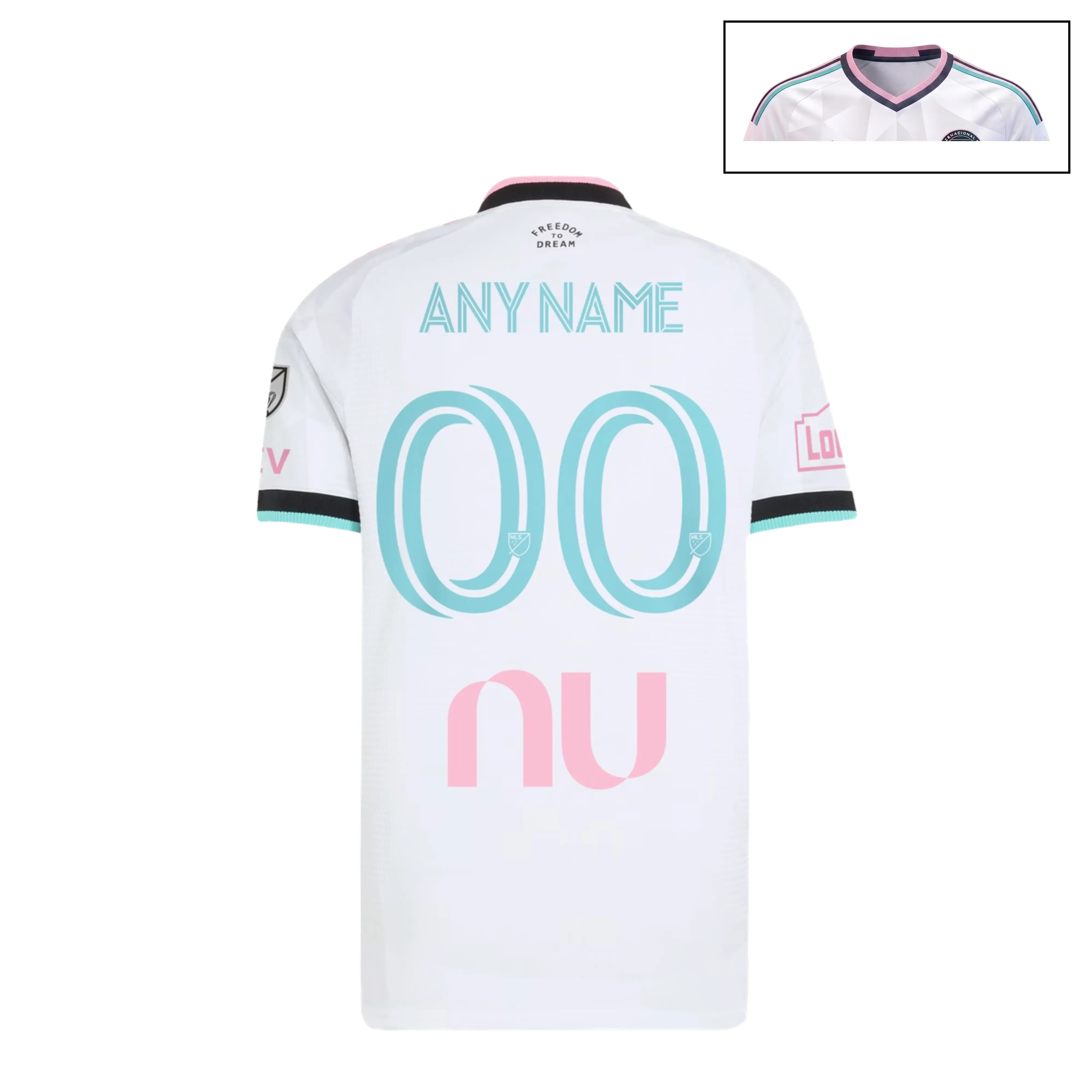 Freedom To Dream 2026-2027 V-Neck Miami Jersey,  Men's Home Short-Sleeve Soccer Jersey, Fan Edition Match Day Apparel for Men and Women