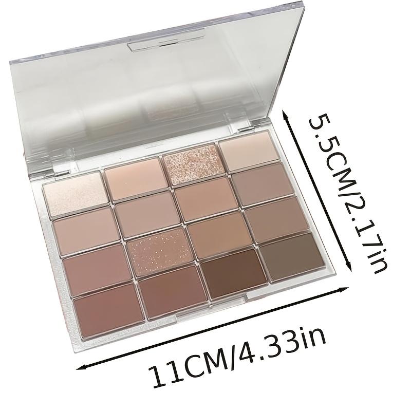 16Shades Nude Brown Neutral Eyeshadow Palette Shimmer Matte High Pigment Cream Eye Compact Long Lasting Natrual Makeup Waterproof Sweatproof Buildable Cosmetic