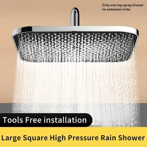 High Pressure Shower Head, Electroplated Silver Color/ Square Shower Head, Daily Fixed Bathroom Sprayer, Bathroom Accessories