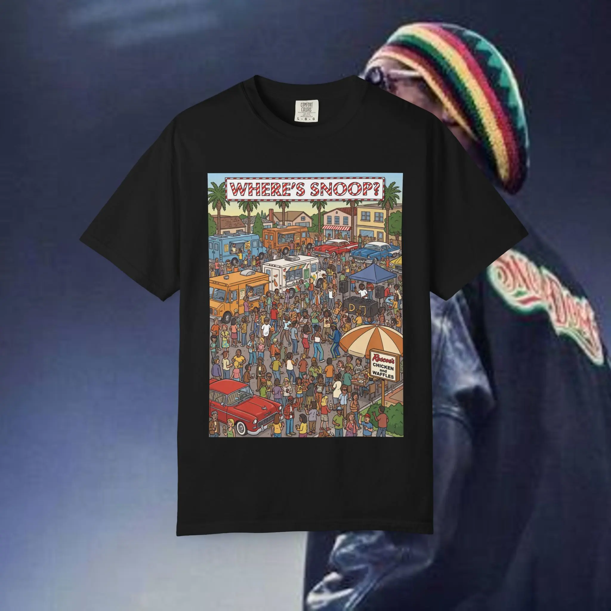 "Where's Snoopi?" Busy Street Market Graphic Tee