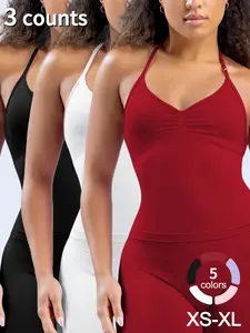 1/2/3 Pcs Impact Longline Strappy Top Fitness Sports Yoga Impact Gymwear Tanks Women Workout Sportswear Activewear Outdoor Running Tops