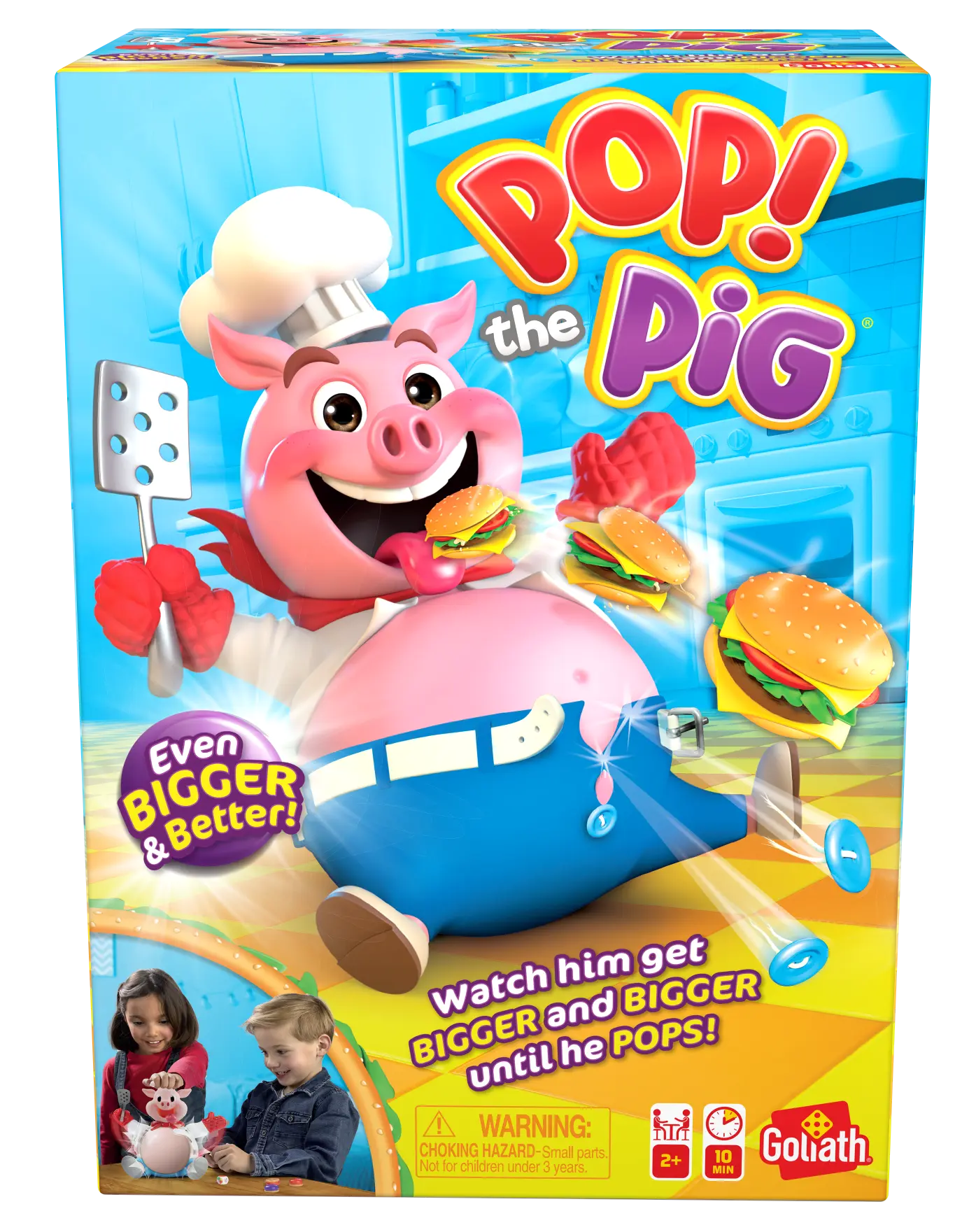 Goliath Pop the Pig | Belly-Busting Fun as You Feed Him Burgers and Watch His Belly Grow | Top Selling Preschool Game for Ages 4+ | Fun Learning Toy