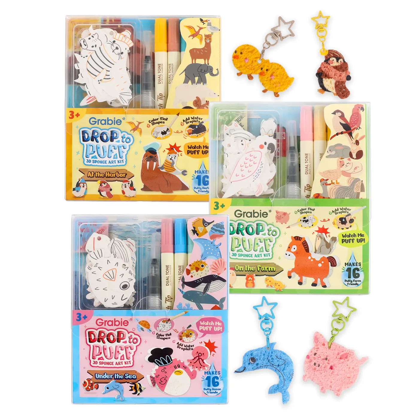 Grabie Drop to Puff 3D Sponge Art Kit, Mom Life, Mom Break, every parent should get these, Bye screen time, perfect mess-free kids craft, no mess craft for kids, art activity for kids, keep kids engaged and quiet, Back to School, Class Reward Gift Idea