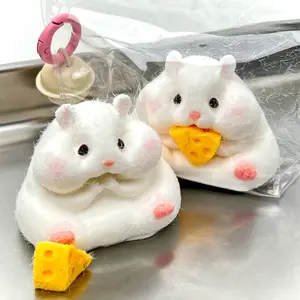 【Buy 3 get 1 free】Cheese hamster Food-Grade Silicone Slow-Rising Rebound Squishy Fidget Toys for Stress Relief - Soft Squeeze Toys with Thick Creamy Slime Texture, Handmade Non-Toxic Sensory Toys