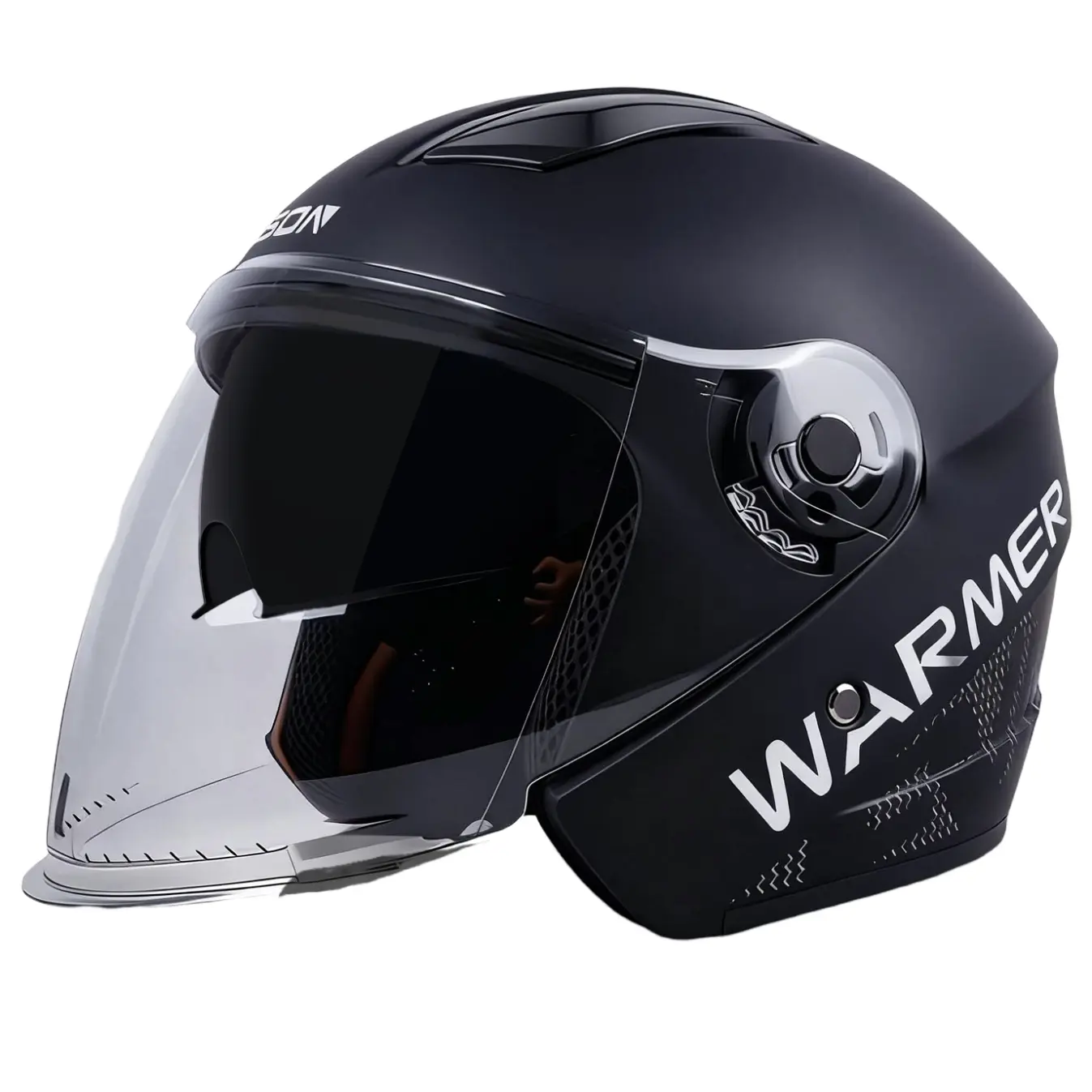 Motorcycle Dual Lens Helmet, Electric Bike Helmet Unisex Half Helmet Motorcycle Riding Helmet Universal Fit All Seasons High Definition Clear Lenses Safety Helmet Equipped with Visor Motorcycle Helmet Visor Wearable Helmet