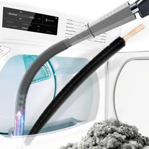 Upgraded Dryer Vent Cleaning Tool with Deep Reach Lint Brush & Vacuum Hose Attachment for Safe Efficient Cleaning and Reduced Fire Risk