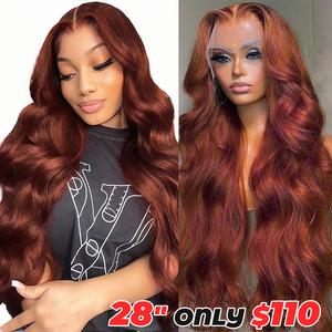 Reddish Brown Wig 13x6 Hd Lace Front Wigs Human Hair Pre Plucked, Body Wave Lace Frontal Wigs Colored With Baby Hair TikTokShopBlackFriday