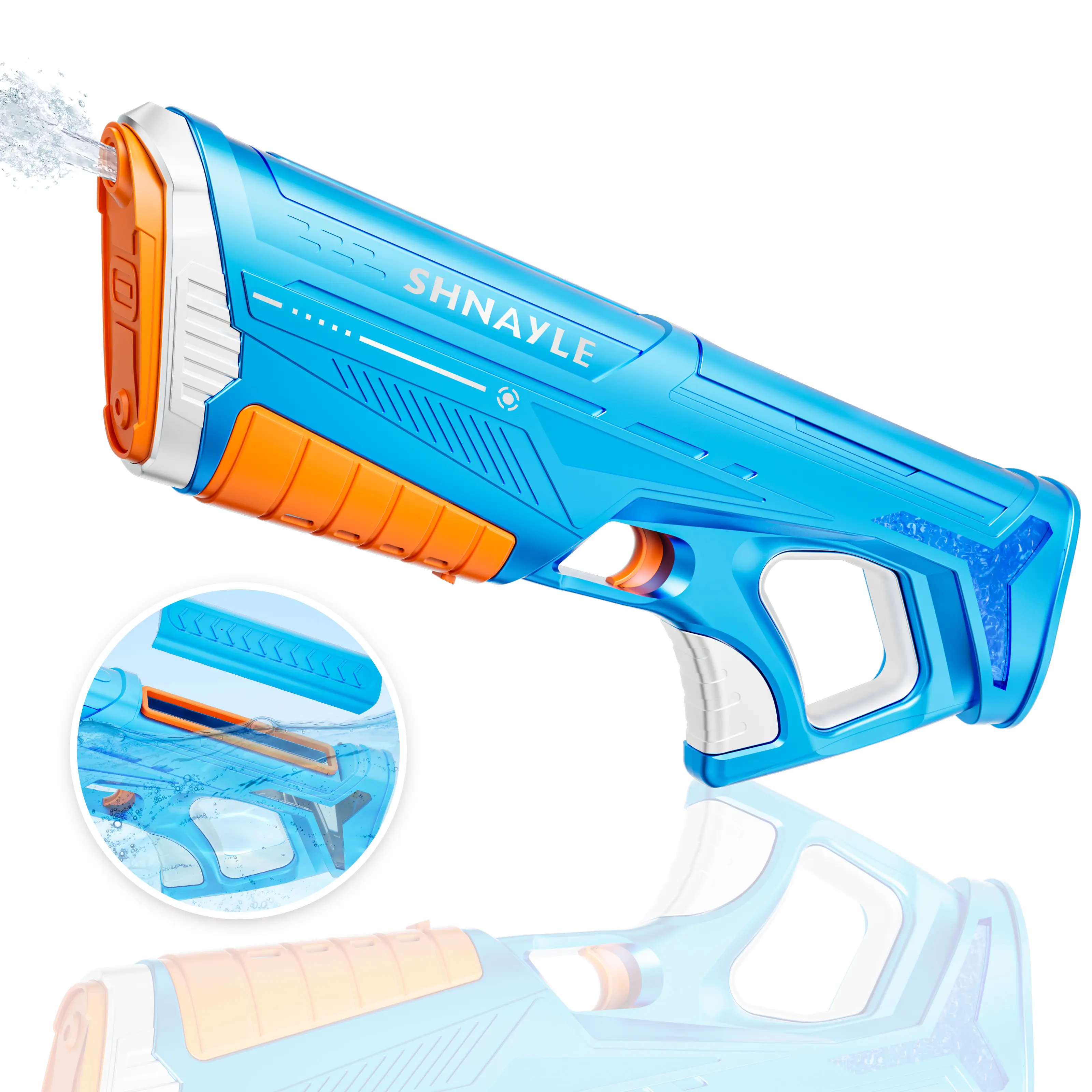 【Father's Day Gifts】Automatic Squirt Water Gun for Adults & Kids - Powerful Rechargeable Electric Water Gun, Auto Refill, 28-32 FT Range, 100+ Shots, Outdoor Pool Swimming Toy