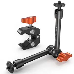 【K&F CONCEPT】  Magic Arm Clamp Kit with 1/4" & 3/8" Thread Screw 360° Ball Heads Articulating Magic Arm Camera Mount for Monitor, Flash, LED Light, Microphone, Camera Cage, Action Camera