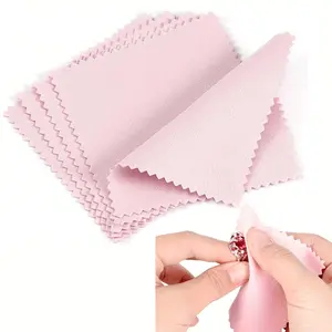50/100 Pcs Jewelry Cleaning Cloth，Silver Polishing Cloth, Tarnish Remover， Microfiber， Gold, Silver and Platinum Jewelry ，SilverCleaning，PolishingCloth，Small Jewelry Cleaning Cloth，Jewelry Care Hac，(Pink, 3.15 "X3.15")