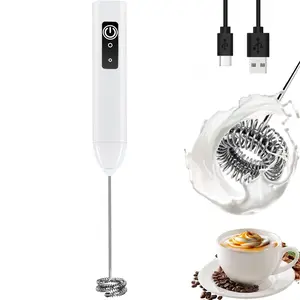 Rechargeable Frother Handheld Electric Whisk Coffee Frother Mixer 3 Speed Adjustable Foam Maker Blender for Lattes Cappuccino Hot Chocolate Matcha Portable Powerful Easy to Clean