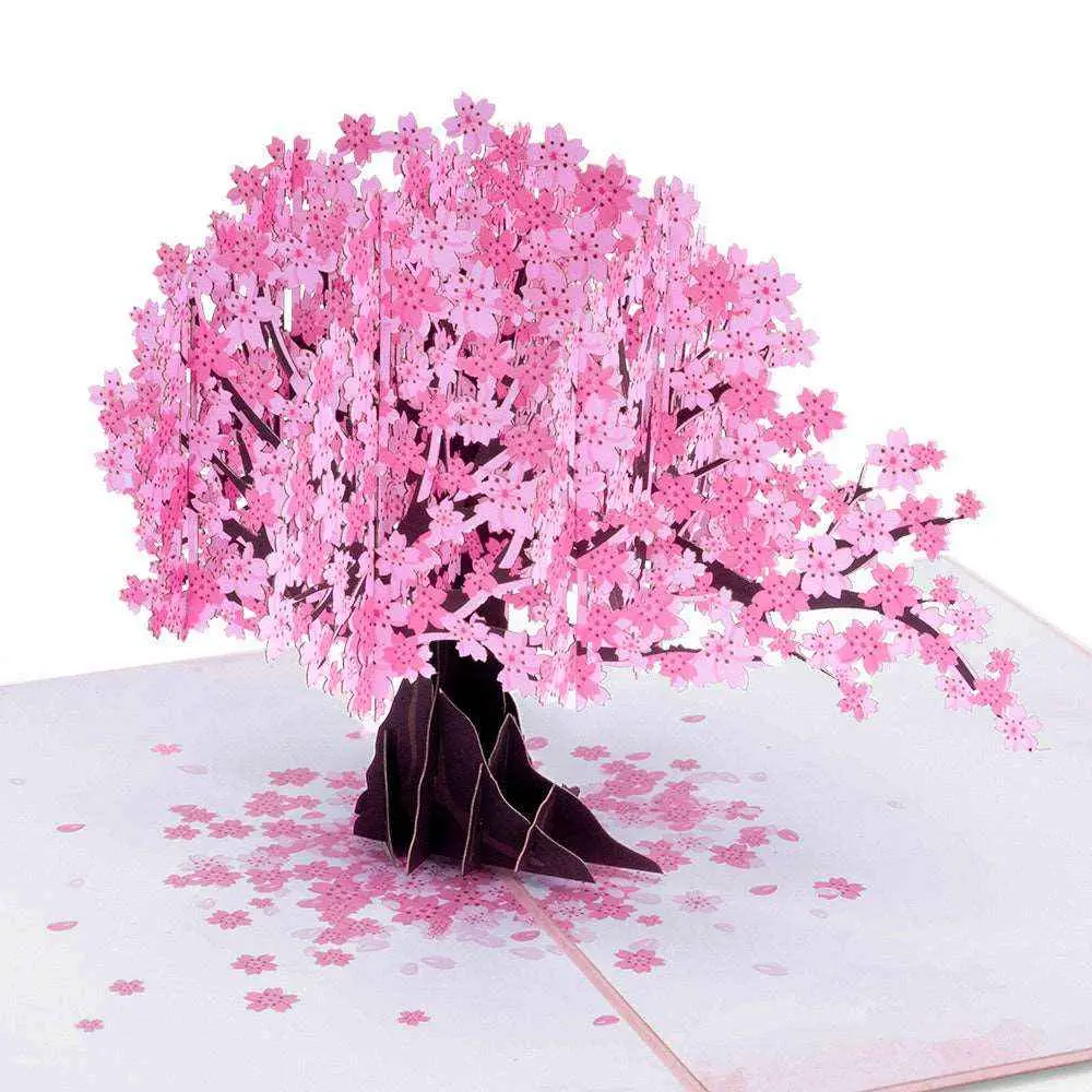 Paper Love 7x5 in Handmade Laser-Cut 3D Pop-Up Card - Office Stationery Floral Card Gift for Birthday, Surprise Gifting, Thank You to Mom