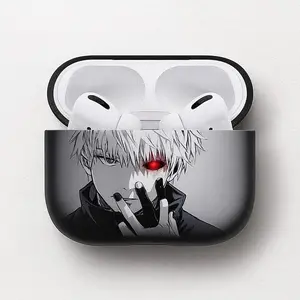 Ken Kaneki "Tokyo Ghoul" Dark Aesthetic AirPods Case | Iconic Finger Crack & Red Eye | Matte Black Shockproof Cover for AirPods 1/2/3/4 & Pro