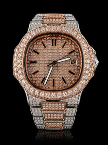 Rose Gold Iced Moissanite Watch – 18.33 CTW