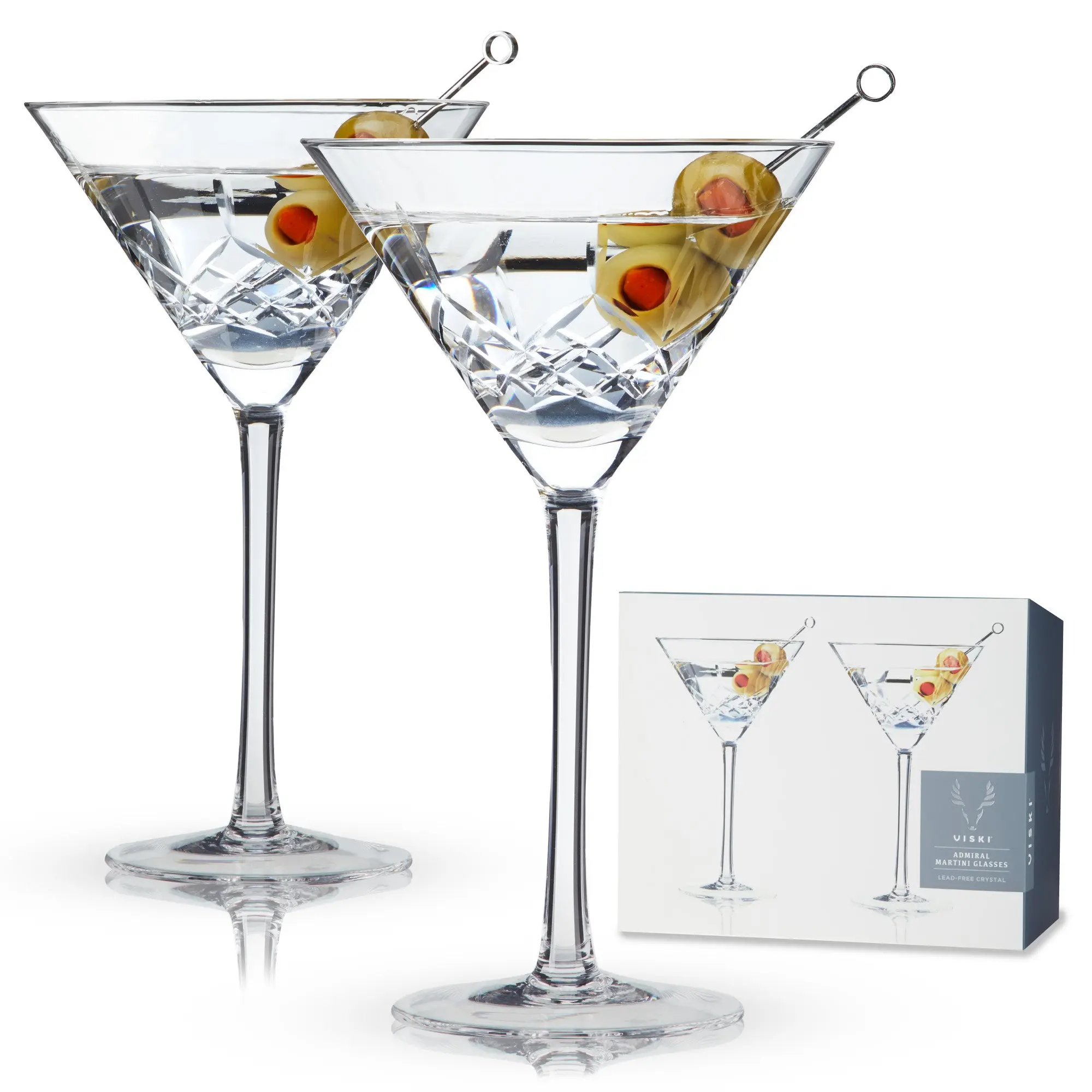 Admiral Crystal Martini Glasses by Viski