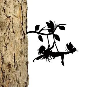 CIFbuy Portable Swing Elf Metal Fairy Garden Decor Garden Sculptures Statues Outdoor Indoor Ornament Garden Accessories