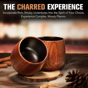 Sour Jujube Wood Whiskey Tumbler,Old Fashioned Cocktail Glass,Charred & Uncharred Wooden Cup,Premium Bourbon Scotch Drinkware,Unique Gifts for Men Dad,Home Bar Accessories,Elegant Whiskey Lovers Gift,Handmade Wooden Barware,Multiple Capacity Options