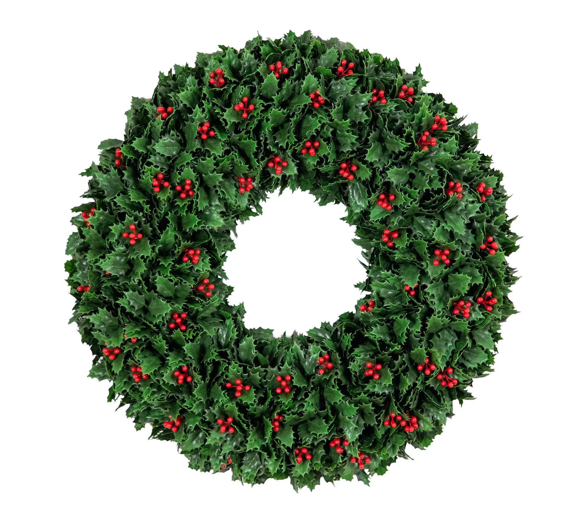 24-in  Holly Berry  Wreath by Nearly Natural