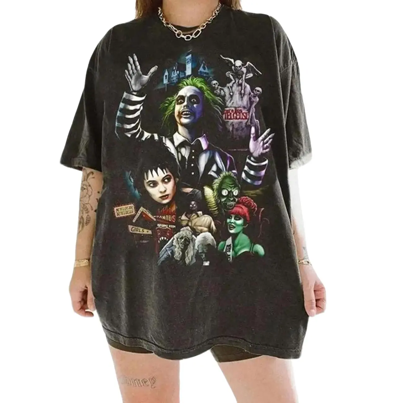Vintage Beetlejuice Movie T-Shirt, Beetlejuice Never Trust The Living Its Show Time Beetlejuice Shirt