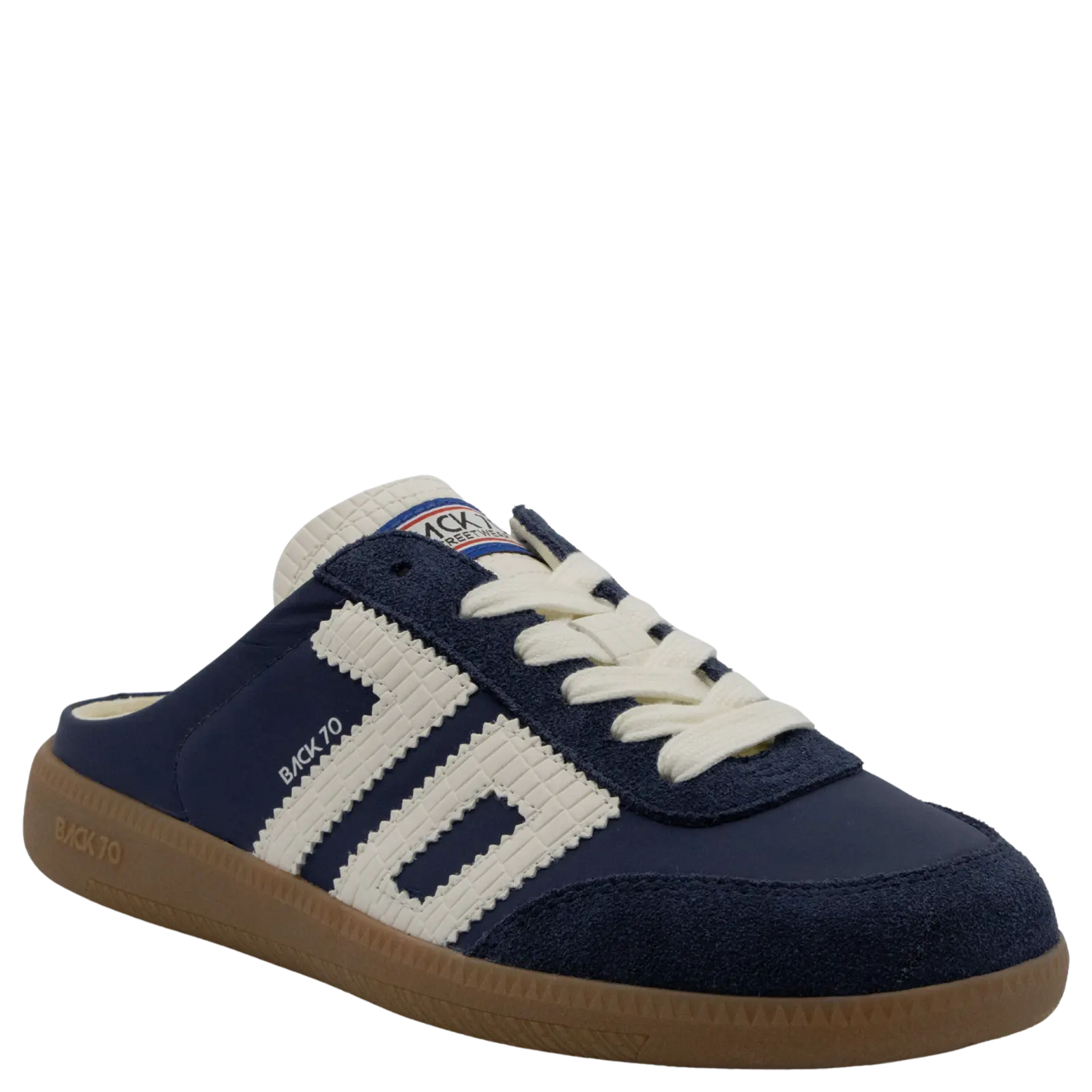 Back 70: EASTER in NAVY Backless Sneakers