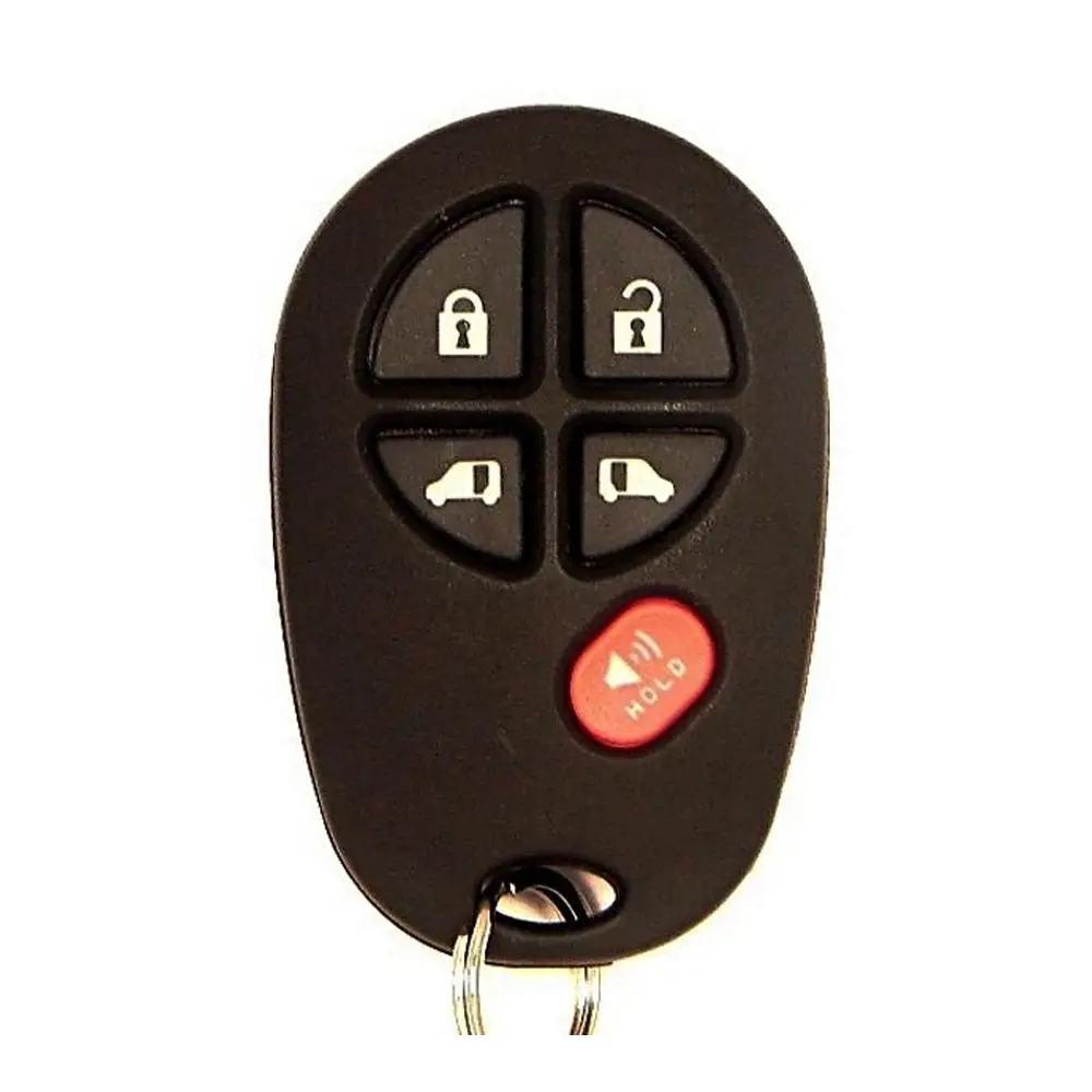 Brand New Aftermarket 5-Button Keyless Entry Car Key Lock with Alarm, 315 MHz, FCC# GQ43VT20T, Battery Included for 2008 Toyota Sienna Sliding Doors with Lock
