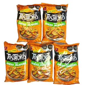 5 - PK BARCEL TOSTACHOS - SABOR QUESO JALAPEÑO  - Mexican Chips - Snack Crispy Crunchy Bite - 75 GRAMS PER BAG - MEXICAN CHIPS - PAPITAS MEXICANAS - SABRITAS MEXICANAS