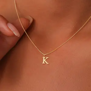 A-Z Initial Necklace – 18K Gold Plated Stainless Steel Letter Necklace for Women