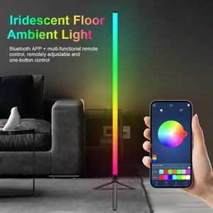Smart RGB Corner Floor Lamp with App & Remote 16 Million Colors Music Sync Timer Dimmable LED Mood Light for Bedroom Gaming Room Living Room Home Office Party Decor