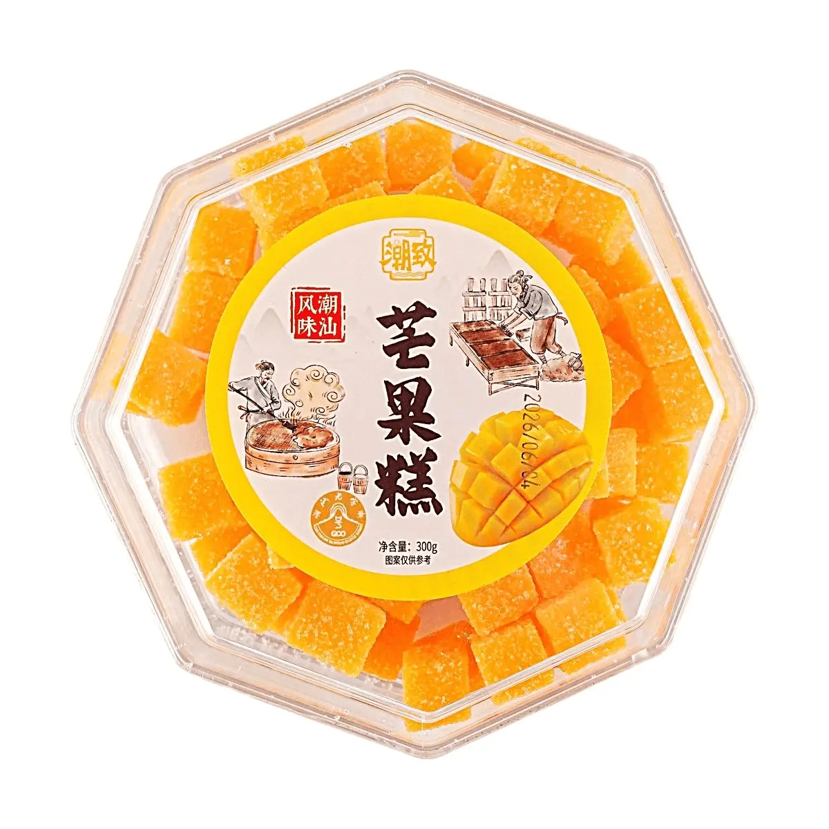 CHAOZHI Mango Cake 300g - Authentic Chaoshan Fruit Jelly, Sweet & Chewy Snack