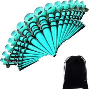 50 Pcs Ear Stretching Kit - 14G-00G Acrylic Tapers, Plugs, Silicone Tunnels - Fashion Accessory Body Piercing Ear Gauges Expander Jewelry