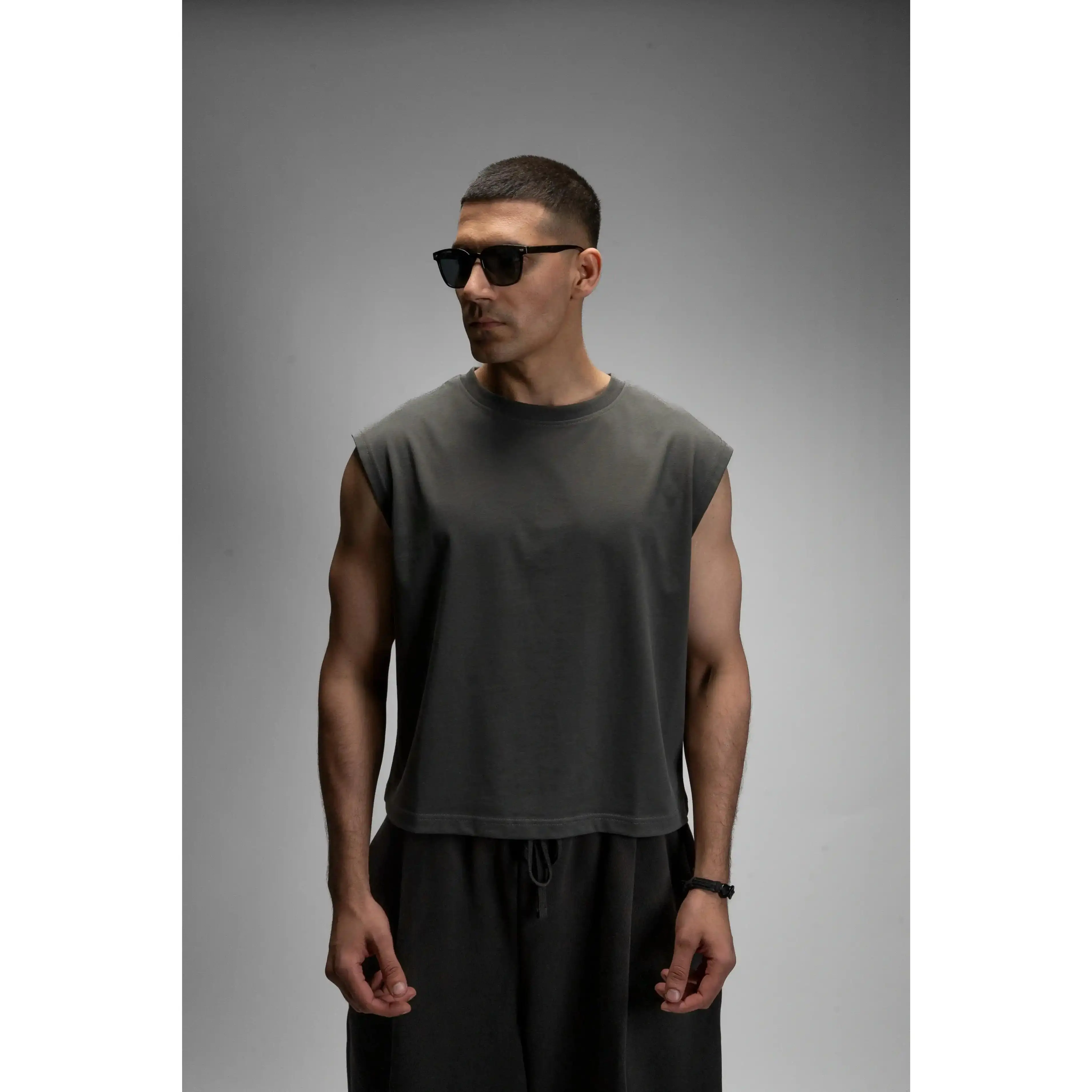 odor ash sleeveless トップス 韓国 シズニルック S22 Cropped Sleeveless Shirt Unisex — 220 GSM Organic Cotton