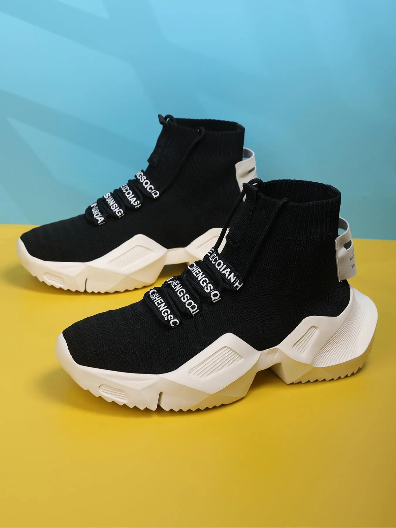 Men's Sporty High Top Sock Sneakers, Sports Sneakers, Breathable Athletic Fashion Sneakers, Casual Comfortable Breathable Sneakers, Lightweight Sneakers, Trendy All-match Sneakers for Daily Wear