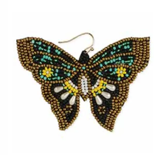 Vintage Beaded Butterfly Earring
