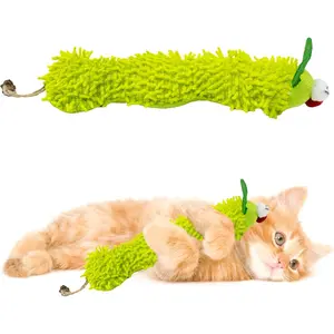 1 Pack Catnip Toys, Soft Cat Pillows Toys, Kitten Caterpillar Catnip Toys,Indoor Interactive Cat Kicker Toys for All Age Cat