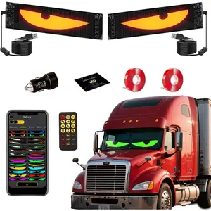 2PCS LED Devil Eyes Windshield Lights (23.6in x 4.7in) - Remote Control, USB Installation Car Accessory for Trucks, SUVs - Vehicle Decoration, Men's Gift