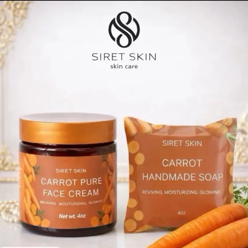 Carrot pure face care melatonin Duo face cream +and handmade soap (set of 2)