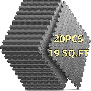 20pcs 11.8x11.8in Extra Thick Foam Floor Tiles Waterproof Non Slip Puzzle Mat For Gym Yoga Weight Lifting Home Workout