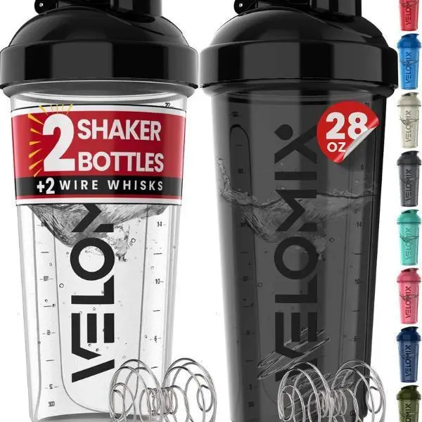 Level Up Your Workout: Double Trouble Protein Shake Shaker Duo | Leak-Proof & Stylish | Black & Clear