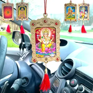 Sacred Hindu Car Ornaments | Charming Rearview Decorations for Divine Connection | Ideal for Pooja Gifts, Weddings, Housewarmings