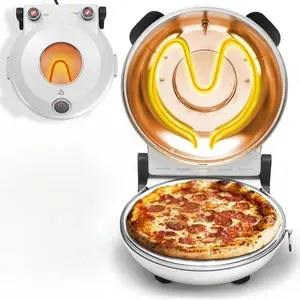 Electric pizza oven, countertop pizza maker, 12-inch pizza maker, space-saving oven, compact design, reliable performance, easy to clean, portable oven, small oven