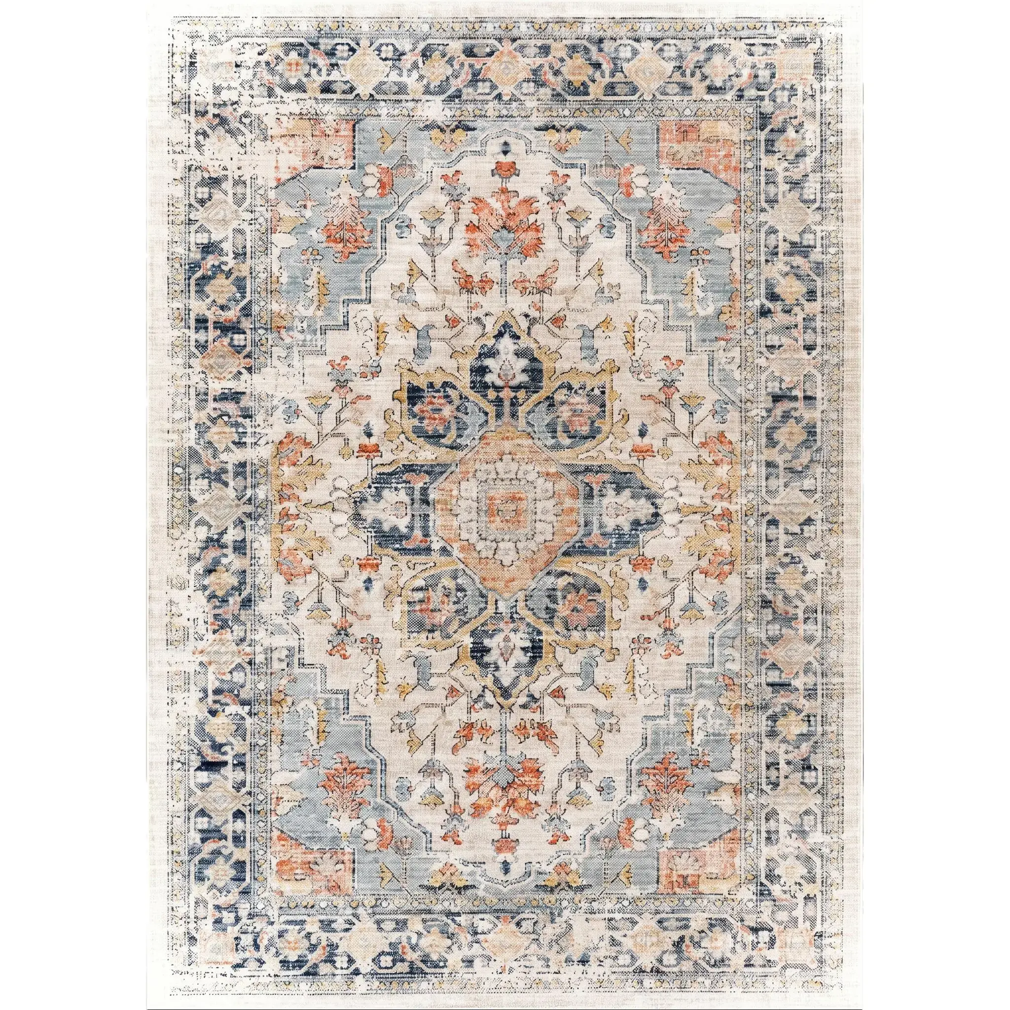 Heavyweight Ultra-Dense Vintage Retro Oriental Print Runner Rug - Low-Pile Durable Antislip Washable Rug, Pet Hair & Spill Resistant for Kitchen, Hallway, Room Decor, House Decor