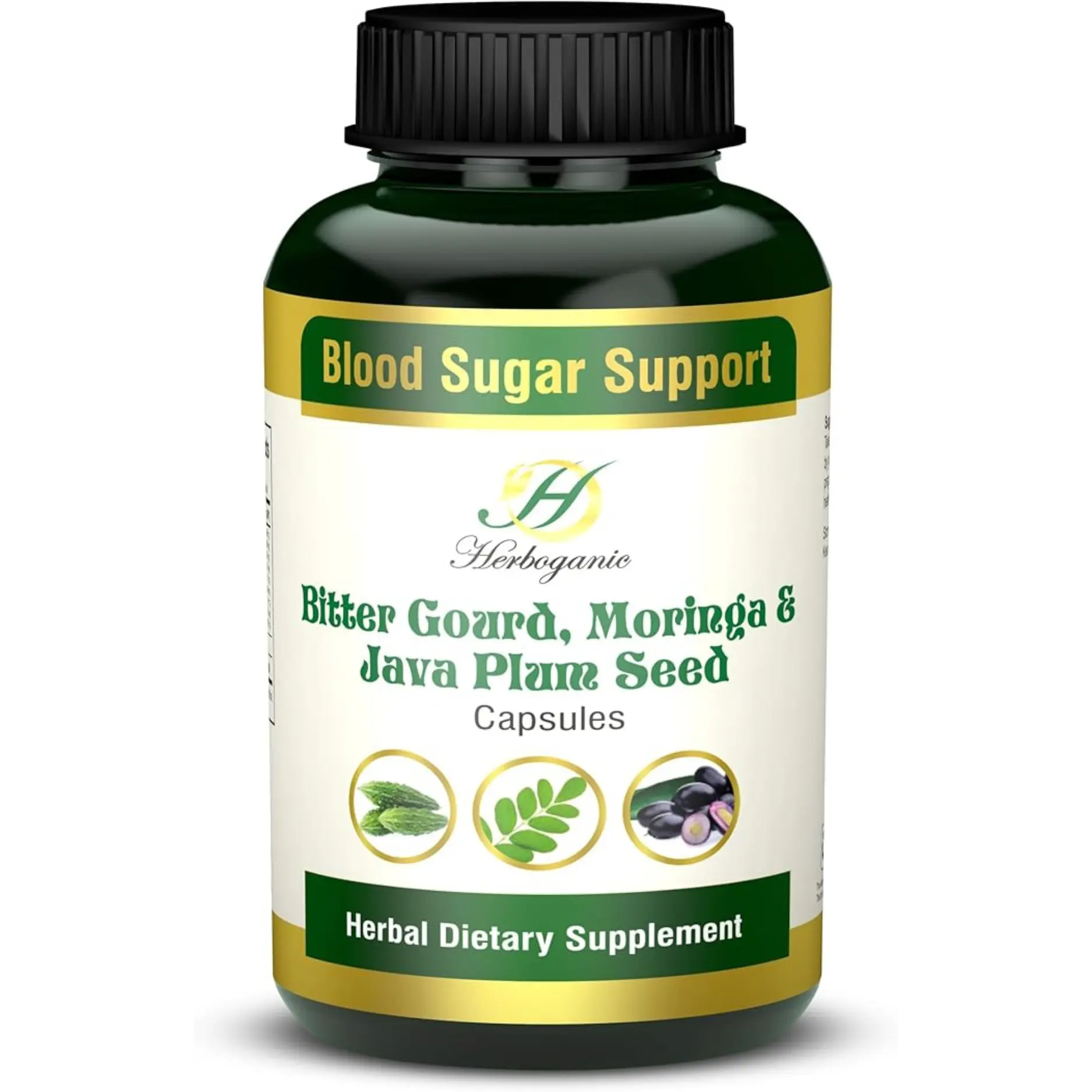 Bitter Gourd Moringa and Java Plum Seed Capsules | 500mg |All Natural Detoxification | 60 Capsules